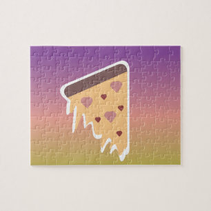 Quebra-cabeça Pizza de Amantes de Queijo Ombre Gradiente Colorid