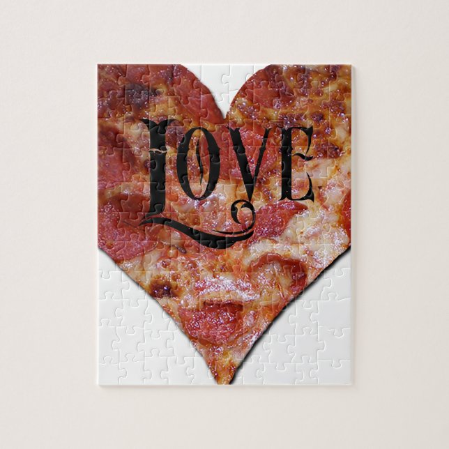 Quebra-cabeça Pizza do amor dos namorados (Vertical)