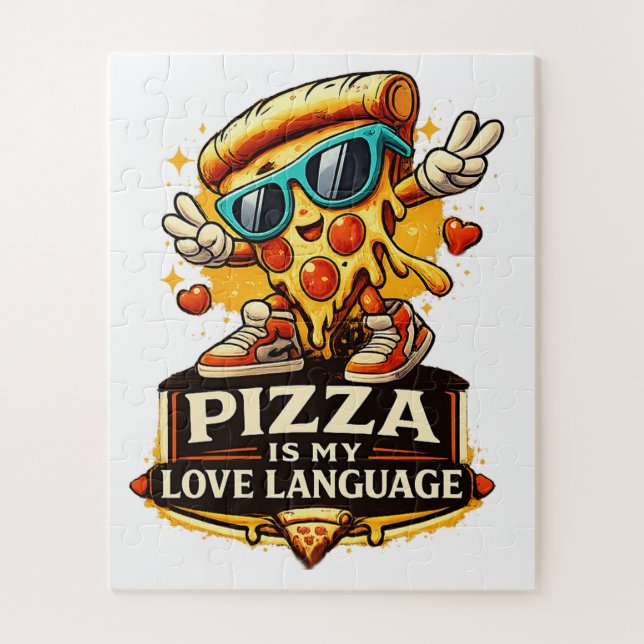 Quebra-cabeça Pizza É Meu Amor Presente Divertido Para Amantes d (Vertical)