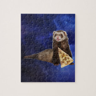 Quebra-cabeça Pizza Ferret Engraçada Na Galáxia Da Nebulosa Espa