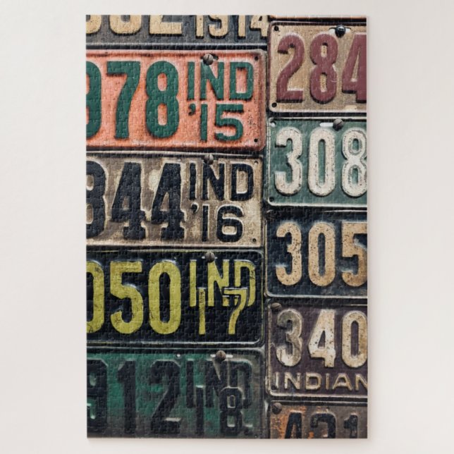 Quebra-cabeça Placas de Licença Vintage (Vertical)