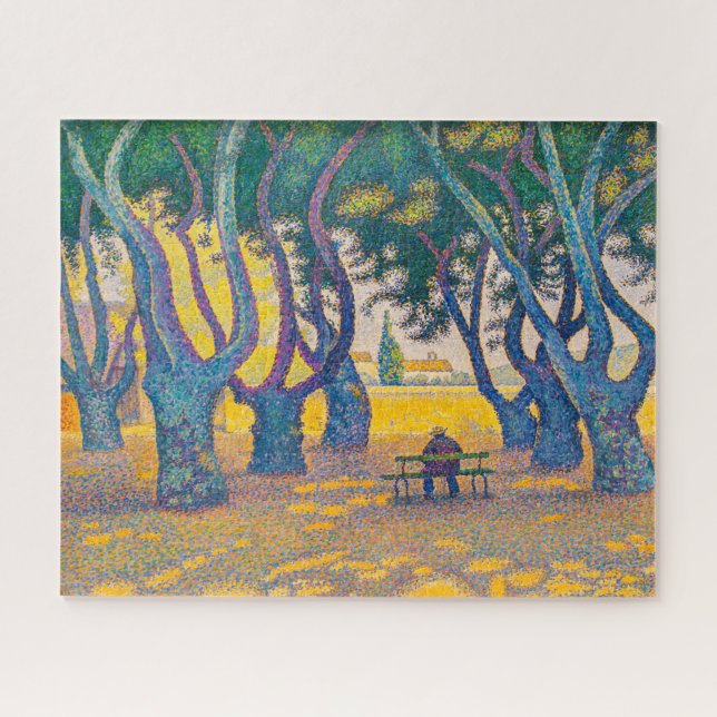 Quebra-cabeça Place des Lices, Rua. Tropez | Paul Signac | (Horizontal)