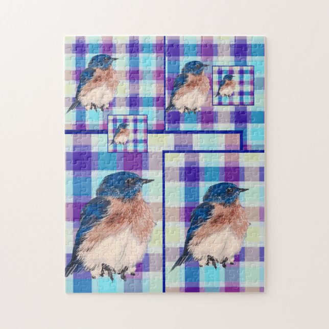 Quebra-cabeça Plaid Bluebird Puzzle (Vertical)