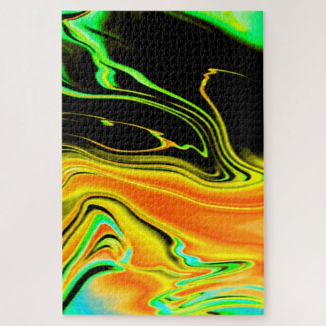 Quebra-cabeça Planeta alienígena Marcado Laranja Verde Preto (Vertical)