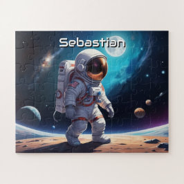 Quebra-cabeça Planeta de Explicação do Astronauta Personalizado