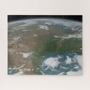 Quebra-cabeça Planeta Panorâmico Terra E Os Eua. 2