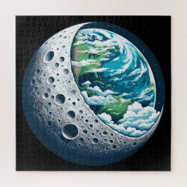 Quebra-cabeça Planeta Terra e Sua Lua: Maravilha Celestial
