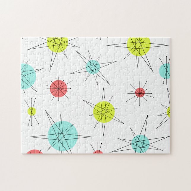 Quebra-cabeça Planetas Coloridos da Era Atômica (Horizontal)