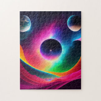 Quebra-cabeça Planetas Coloridos no Espaço Exterior