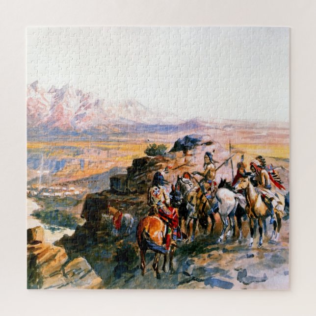 Quebra-cabeça "Planning the Attack", de Charles M Russell (Vertical)