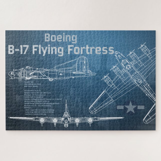 Quebra-cabeça Plano da Fortaleza Voadora B-17 (Horizontal)