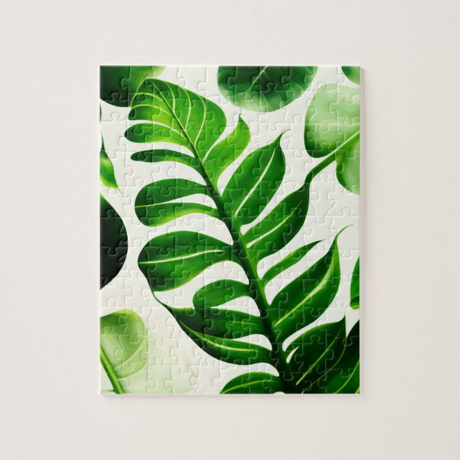 Quebra-cabeça Plantas Botânicas De Folha Verde (Vertical)
