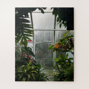 Quebra-cabeça Plantas Dentro Greenhouse no Dia de Chuva