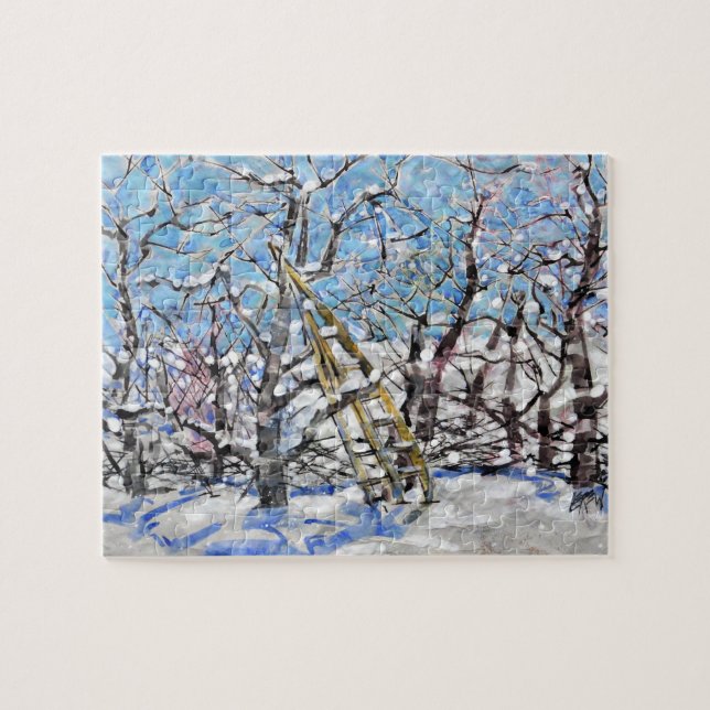 Quebra-cabeça Poda de Maçã de Inverno  / Artista Larry Lerew (Horizontal)