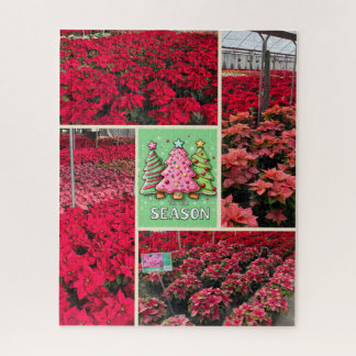 Quebra-cabeça Poinsettia and Photo Template Christmas Holiday