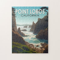 Point Lobos California Viagem Art Vintage