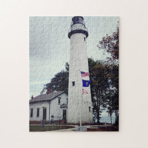 Quebra-cabeça Pointe Aux Barcas Farol em Michigan como