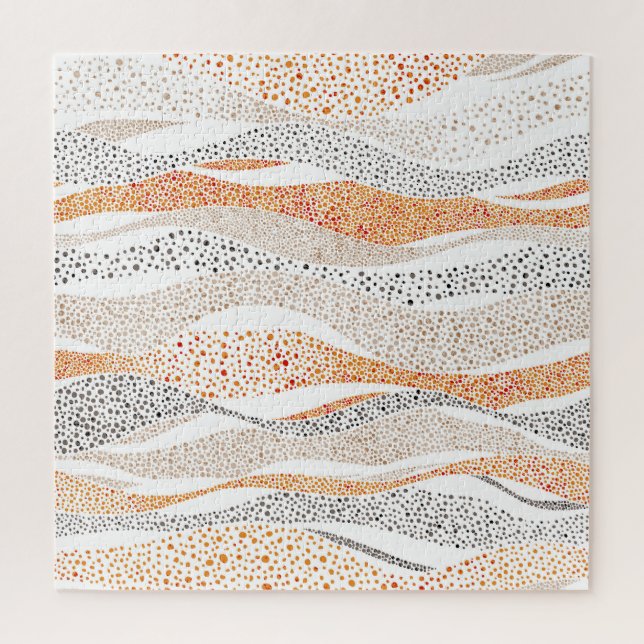 Quebra-cabeça Pointilismo Wavy Polka: Têxtil de Doodle Cute (Vertical)