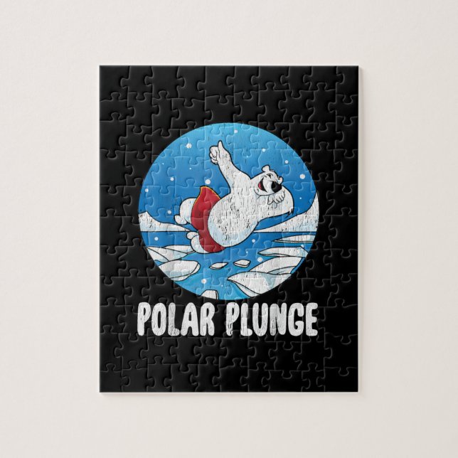 Quebra-cabeça Polar Plunge Ice Salta Urso Polar Natação de inver (Vertical)