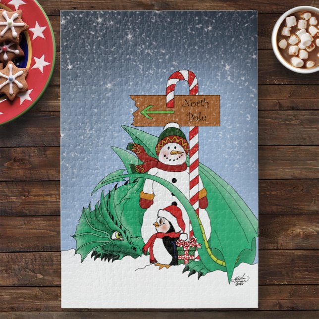 Quebra-cabeça Pólo Norte Boneco de Neve Dragão Pinguim Natal (Criador carregado)