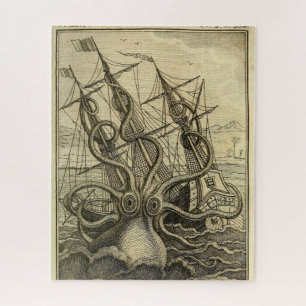 Quebra-cabeça Polvo Gigante Vintage 1801 Etching