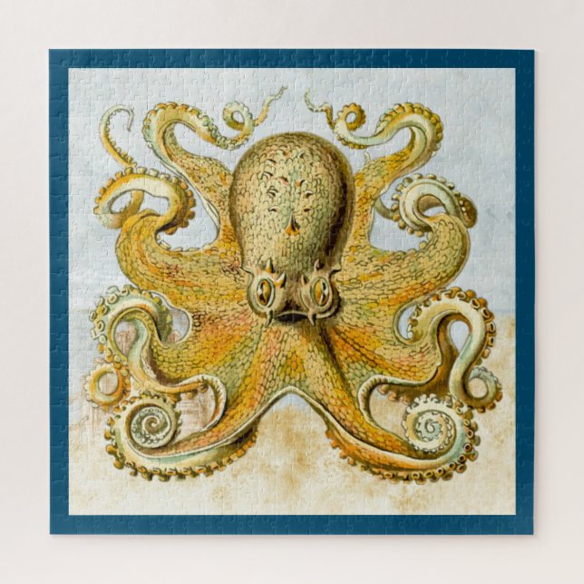 Quebra-cabeça Polvo Kraken Lula Pintada Náutica (Vertical)