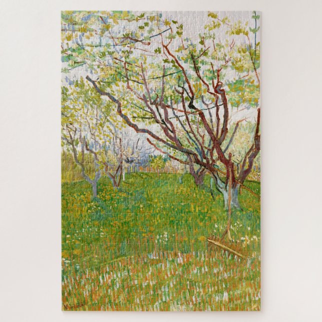 Quebra-cabeça Pomar em Bloom Vincent van Gogh, arte vibrante (Vertical)