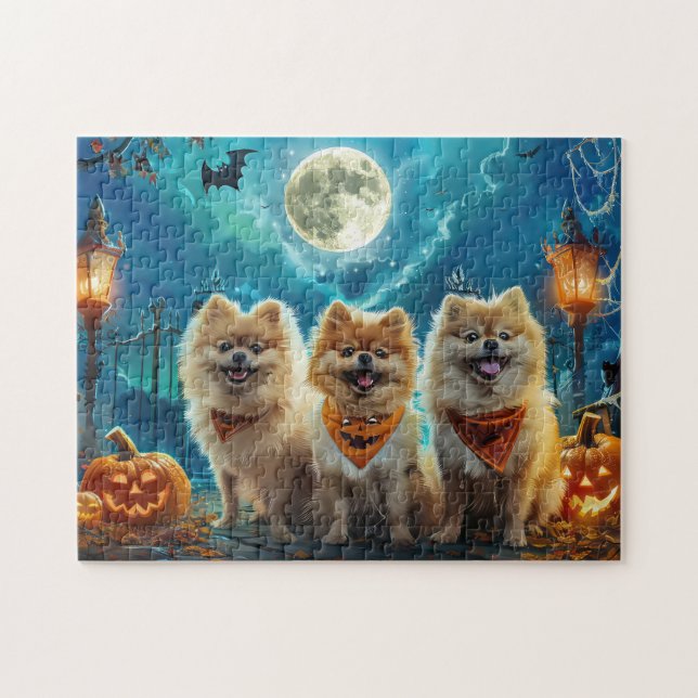 Quebra-cabeça Pomerânia Halloween Assustador (Horizontal)