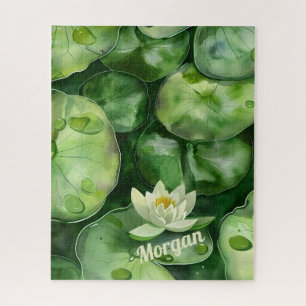 Quebra-cabeça Pond De Aquarela Tranquilo Lotus Art Gift