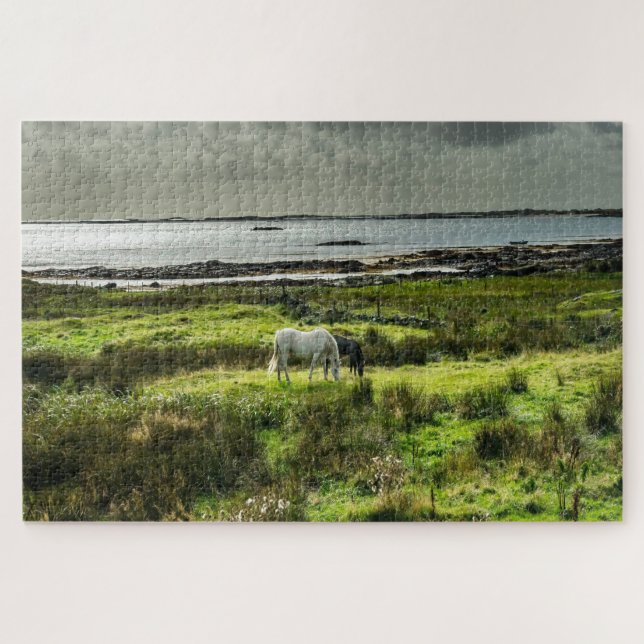 Quebra-cabeça Pôneis Connemara Galway Irlanda. (Horizontal)