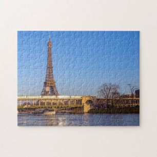 Quebra-cabeça Ponta do sol sobre ponte Bir-hakeim - Paris, Fran