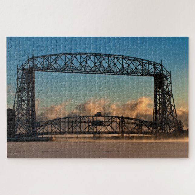 Quebra-cabeça Ponte Aerial Lift Duluth Minnesota com Fumaça do M (Horizontal)