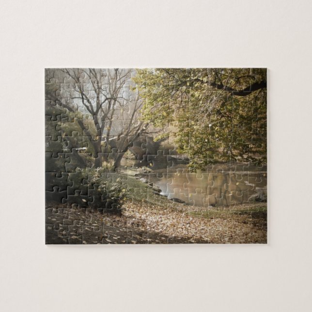 Quebra-cabeça Ponte arco, Central Park, no outono (Horizontal)