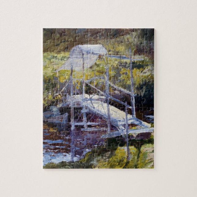 Quebra-cabeça Ponte Branca por John Twachtman (Vertical)