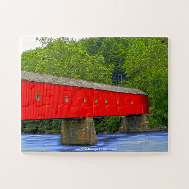 Quebra-cabeça Ponte Coberta Connecticut (Horizontal)