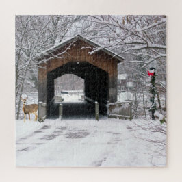 Quebra-cabeça Ponte coberta no inverno