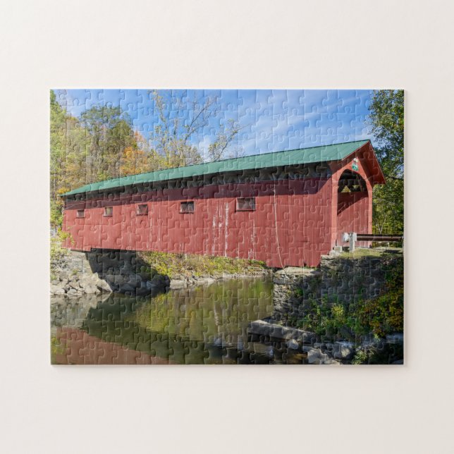 Quebra-cabeça Ponte Coberto de Arlington em Vermont (Horizontal)