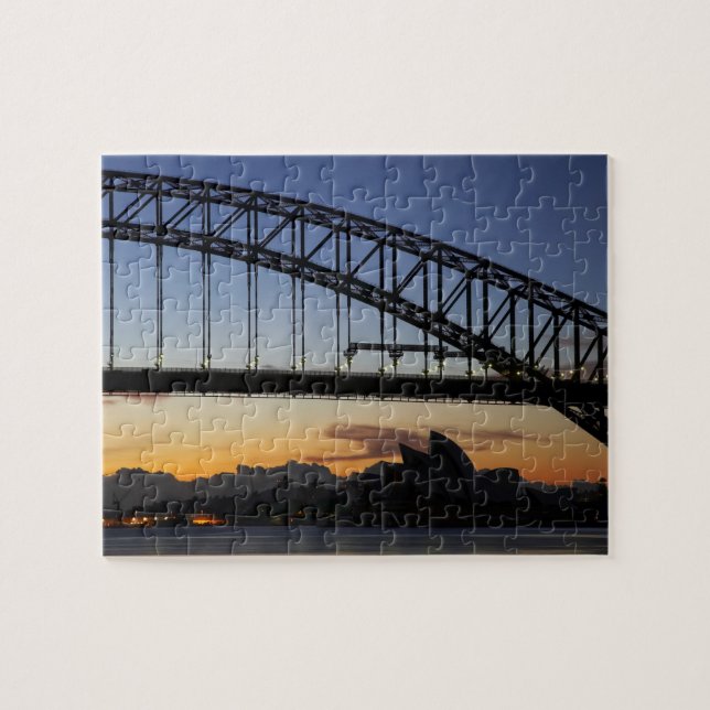 Quebra-cabeça Ponte da Baía de Sydney e Casa da Ópera de Sydney  (Horizontal)