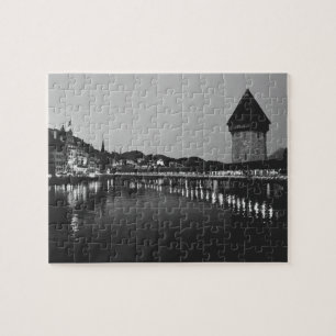 Quebra-cabeça Ponte da capela da lucerna (suiça) + Rio Reuss