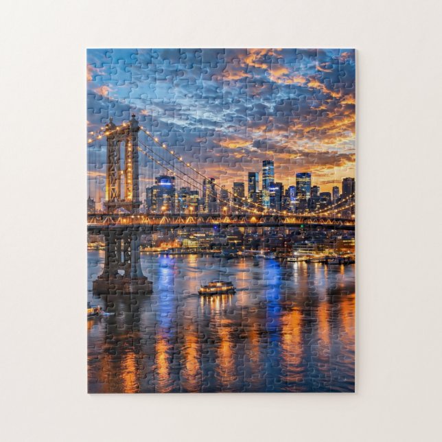 Quebra-cabeça Ponte da Cidade ao Crepúsculo (Vertical)