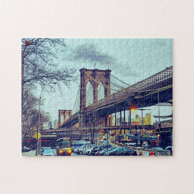 Quebra-cabeça Ponte de Brooklyn Nova York. (Horizontal)