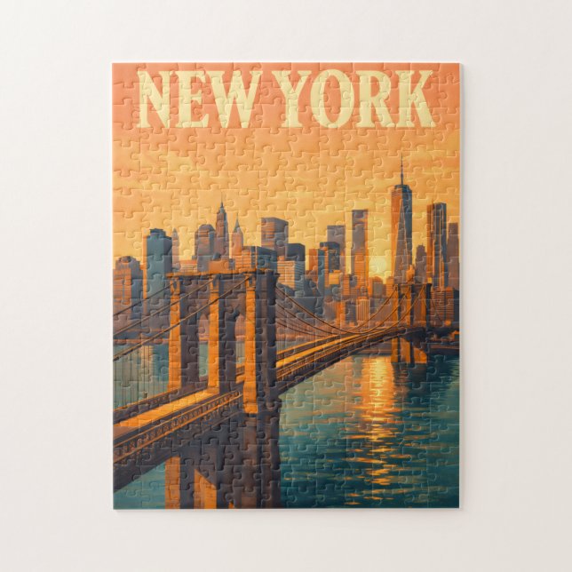Quebra-cabeça Ponte de Brooklyn NYC Viagem Nova York Quebra-cabe (Vertical)