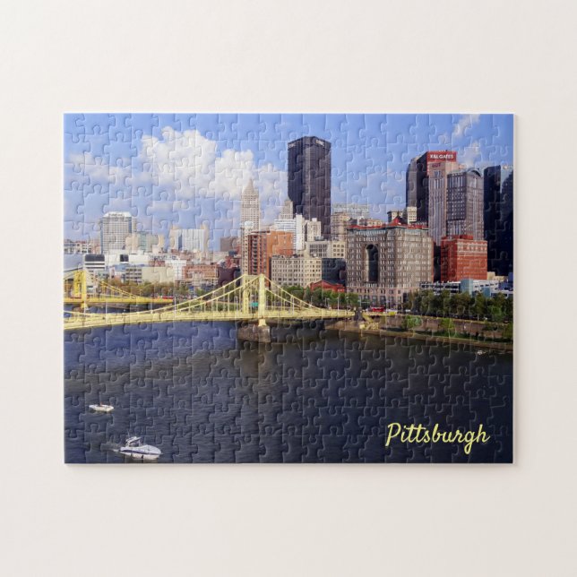 Quebra-cabeça Ponte de Clemente do rio de Allegheny da skyline (Horizontal)