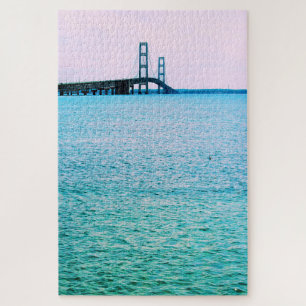 Quebra-cabeça Ponte de Mackinac - o Lago Michigan - 20x30 - 1014