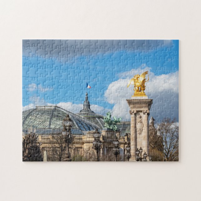 Quebra-cabeça Ponte Grand Palais e Pont Alexandre III - Paris (Horizontal)