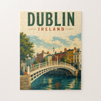 Quebra-cabeça Ponte Ha'penny de Viagens Antigas Dublin Irlanda