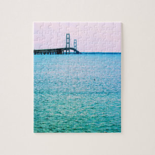 Quebra-cabeça Ponte Mackinac - Lago Michigan - 8x10 - 110 pcs.