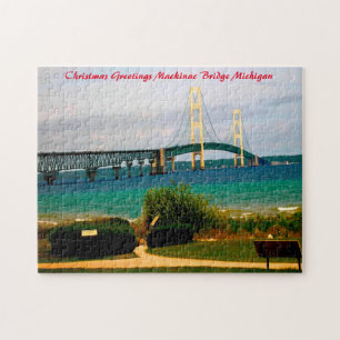 Quebra-cabeça Ponte Mackinac Michigan.