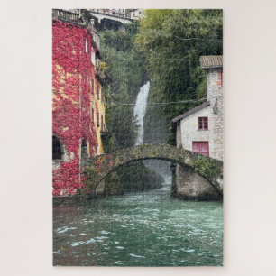 Quebra-cabeça Ponte no lago Como