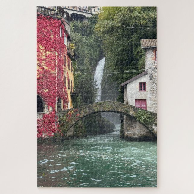 Quebra-cabeça Ponte no lago Como (Vertical)